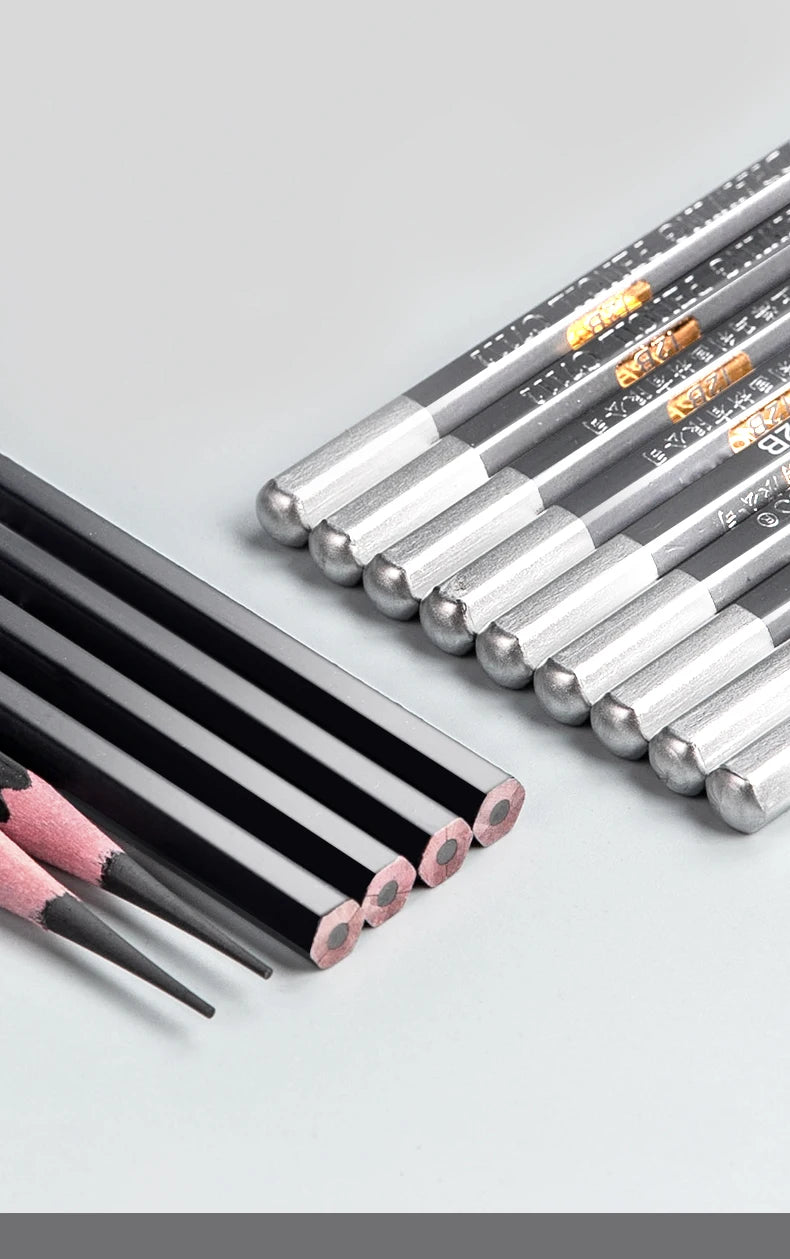 Borrence Graphite & Charcoal Sketch Pencils — Single Grade & Mixed Packs