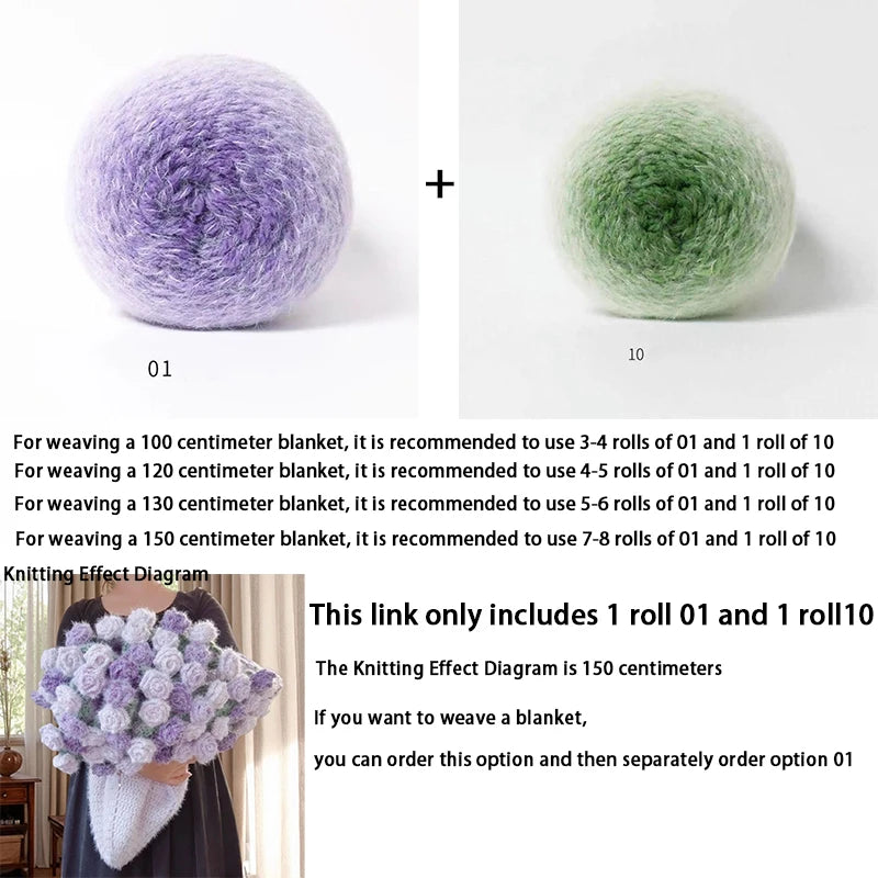 Yarn, Long-Color Gradient for Knitted Blankets, Flowers & Handmade Crafts