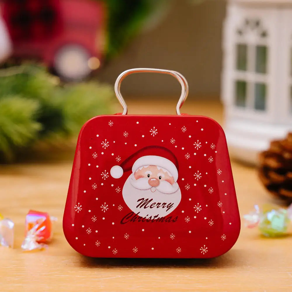 Christmas Decoration 2025 Metal Box Handbag Shape Tin Jar Jewelry Storage Case Kids Gift Can Storage Boxes 2026 Xms Party Decors