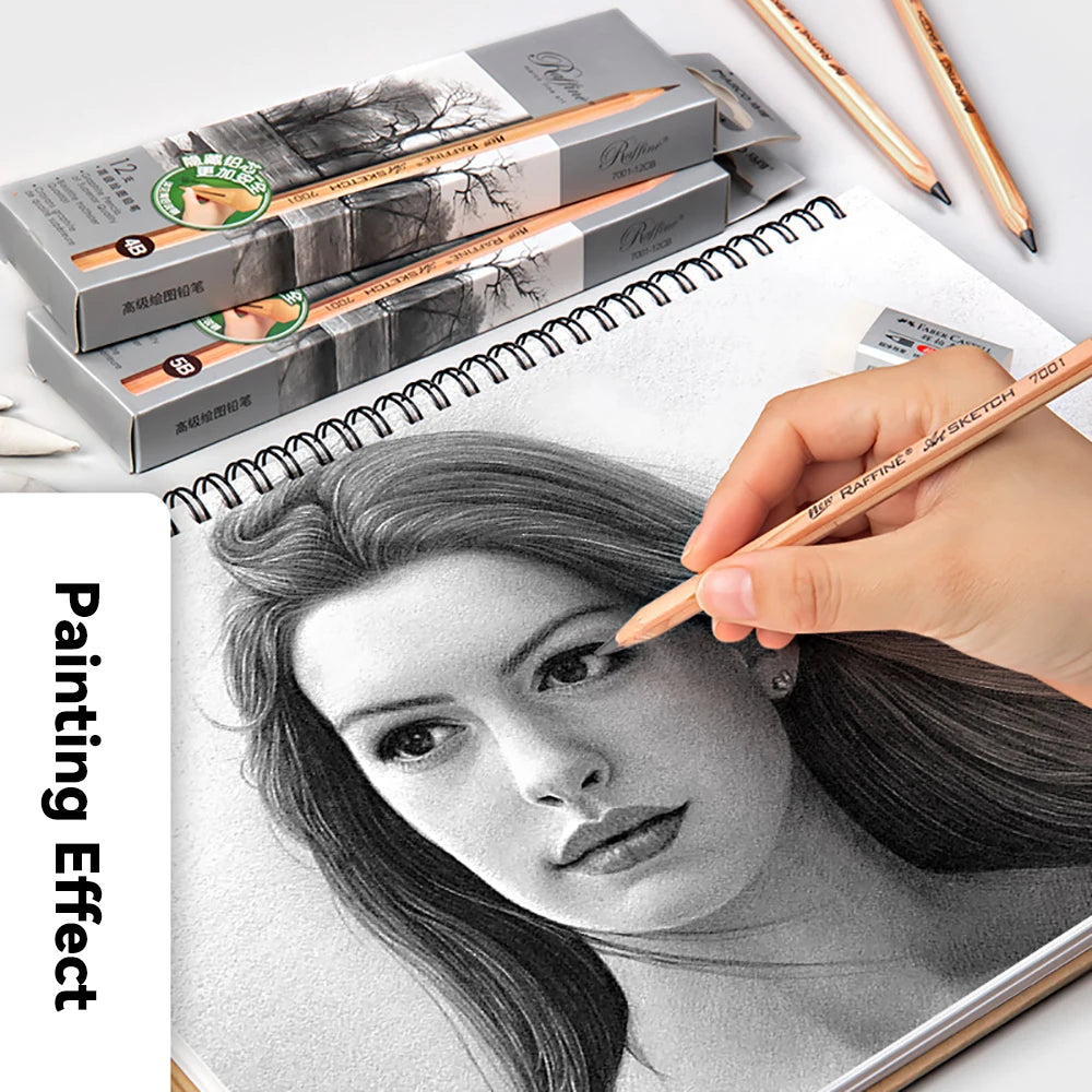 Borrence Graphite & Charcoal Sketch Pencils — Single Grade & Mixed Packs