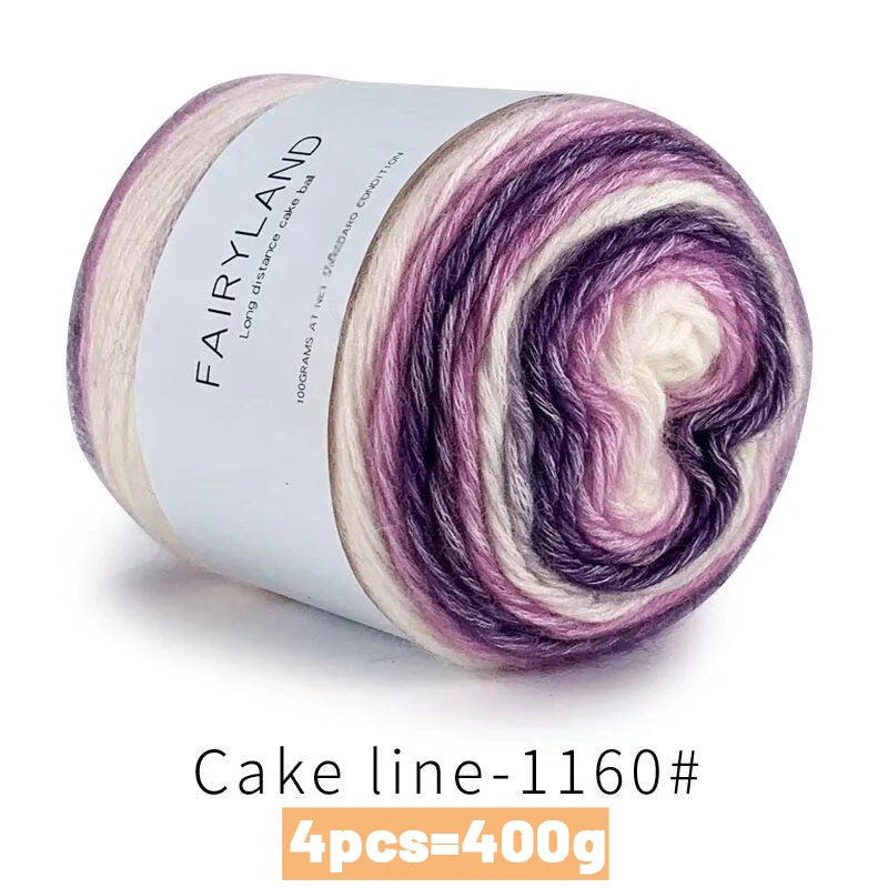 Yarn, Rainbow Gradient Cake for Handmade Sweaters, Scarves & Winter Hats