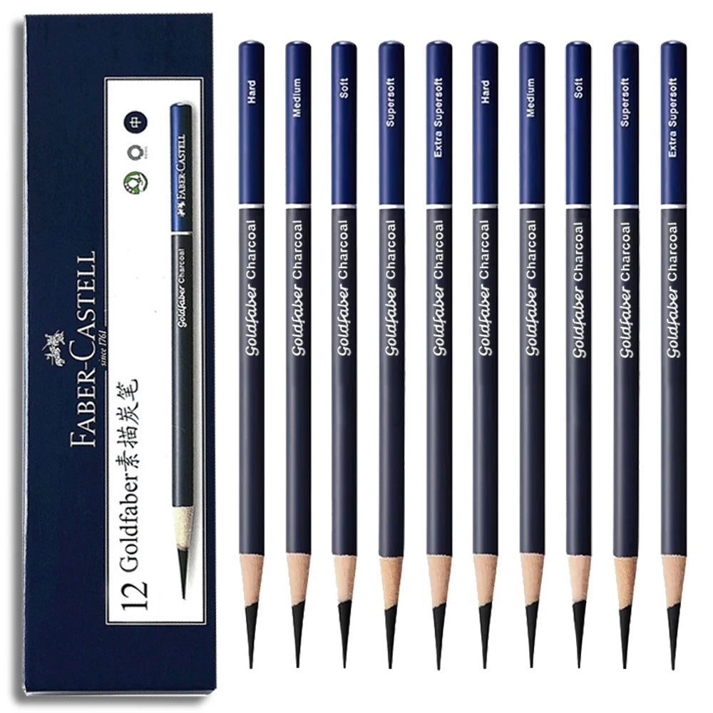 Faber-Castell Goldfaber Charcoal Pencils — 5 or 10 Piece Mixed Set