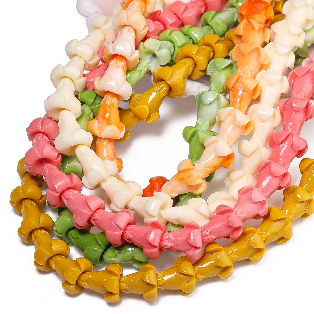Shell Powder Beads Hawaiian Puakenikeni Flower for DIY Jewelry Making