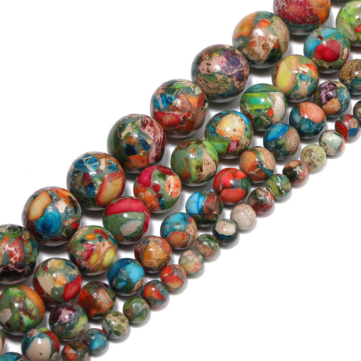 Stone Beads Colorful Sea Sediment Jasper-Style for DIY Jewelry Making