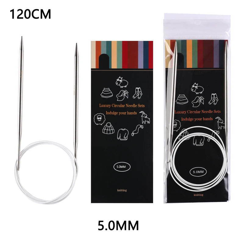 Knitting Needles, Stainless Steel Circular for Handmade Sweaters & Scarves