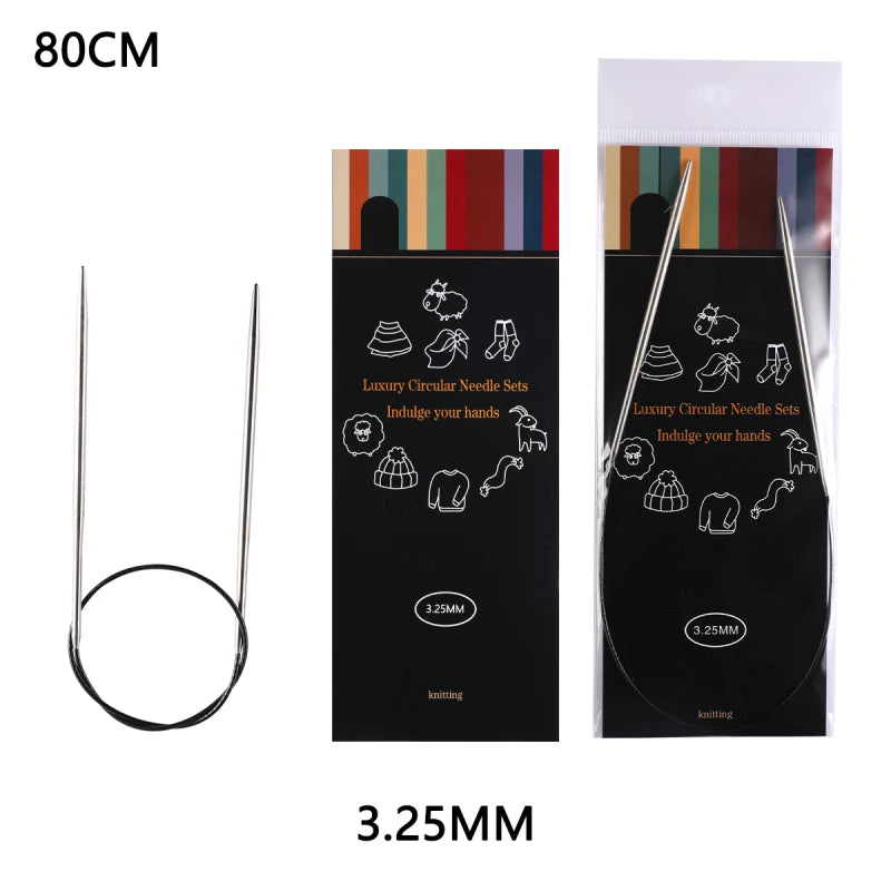 Knitting Needles, Stainless Steel Circular for Handmade Sweaters & Scarves