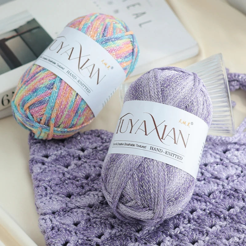 Yarn, Starlight Glitter Effect for Crochet Bags, Hats, Cushions & Crafts