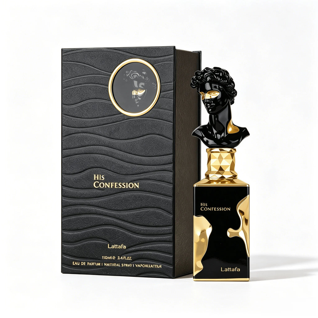 Lattafa His Confession Men's Cologne Eau de Parfum 3.4 oz Woody Musk Spray
