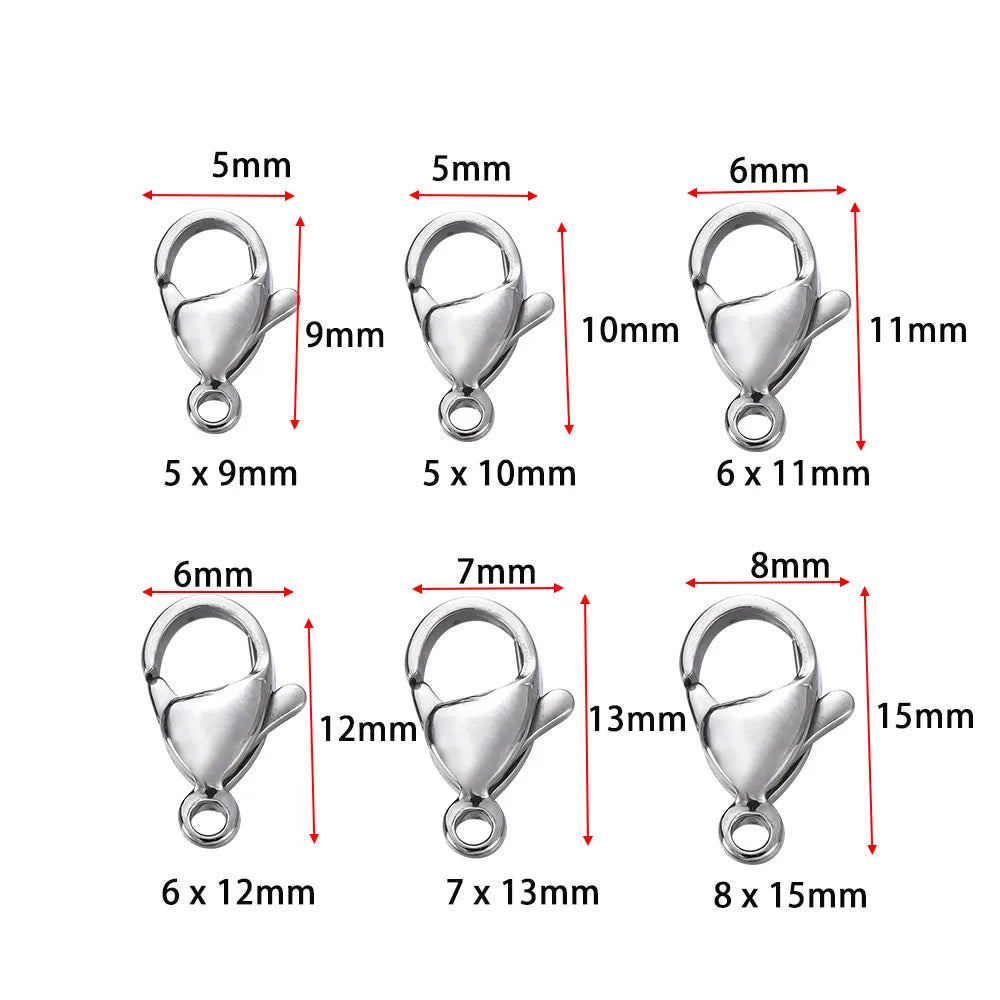 Lobster Clasps Stainless Steel Necklace Connectors DIY Jewelry Making