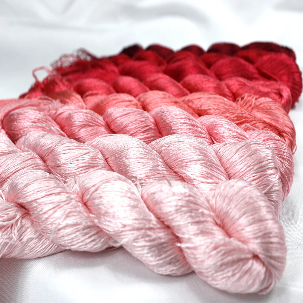 Embroidery Thread, Pink Gradient Colors for Hand Embroidery & Cross-Stitch