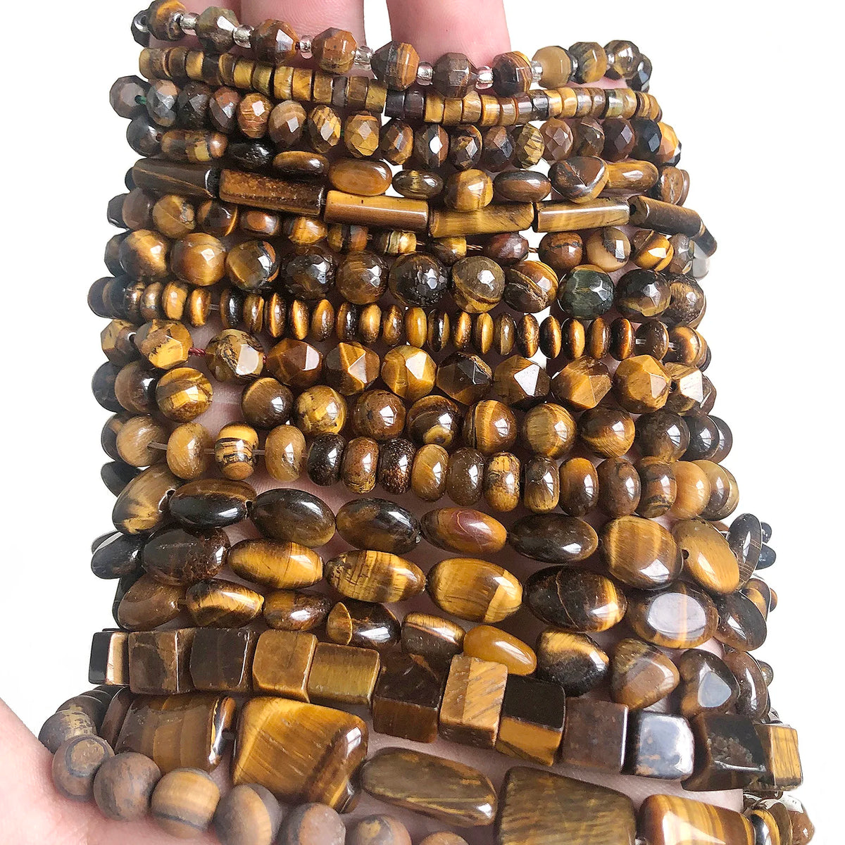 Stone Beads Yellow Tiger Eye Mixed Shapes for DIY Jewelry Making Craft Beads