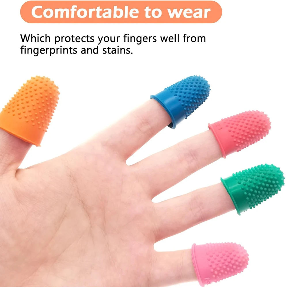 Finger Protectors, Silicone Thimble Sleeves for Embroidery & Sewing Crafts