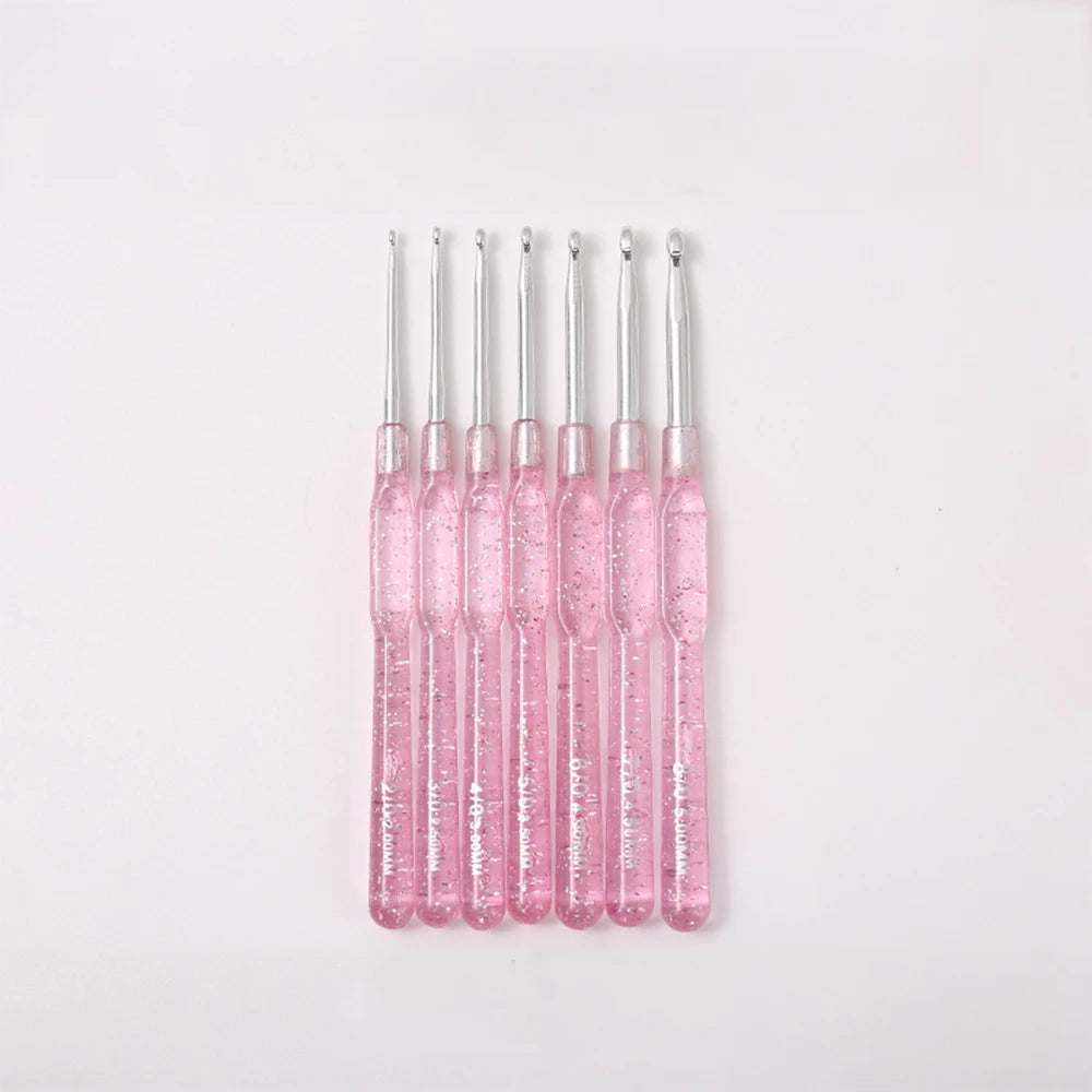 Crochet Hooks, Clear Colorful Handles for Handmade Yarn & Crochet Projects