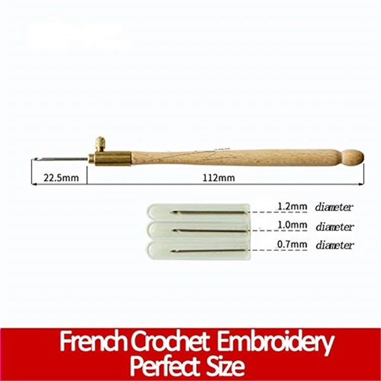 Tambour Embroidery Hook, Luneville-Style with Needles for Beadwork Crafts