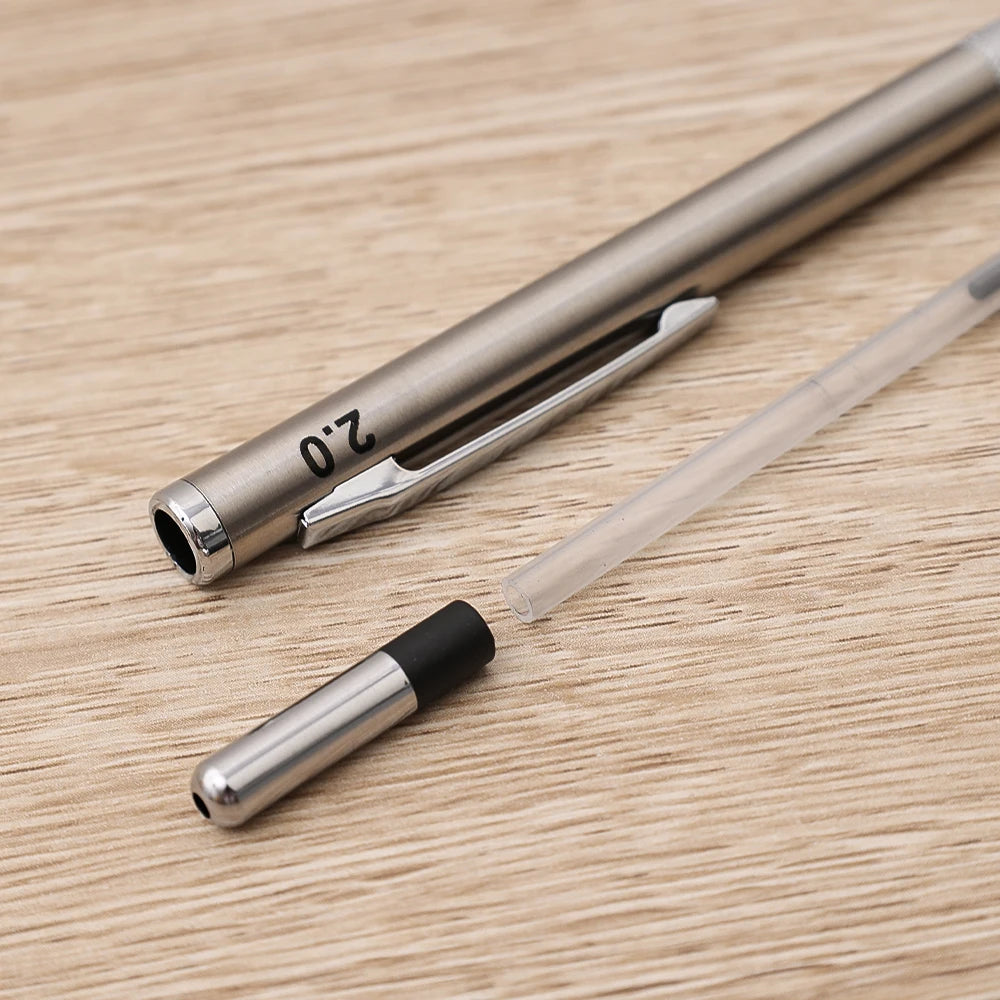 Metal Mechanical Pencil, Anti-Slip Grip — 0.3 to 2.0mm + Lead Refills