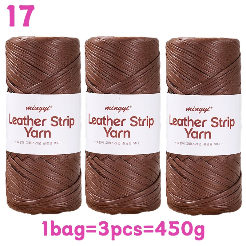 Yarn, Faux Leather Fabric Strip for Crochet Bags, Baskets & Slipper Crafts