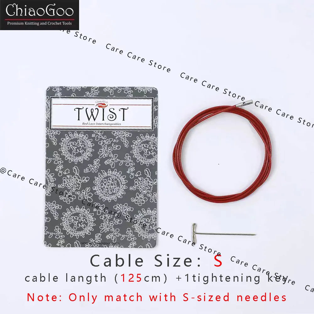 Knitting Needle Cable, ChiaoGoo TWIST Red for Interchangeable Needle Tips