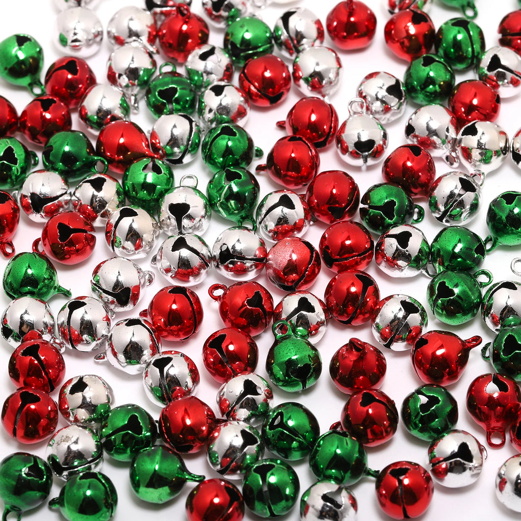 Jingle Bells Colorful Metal Christmas Craft Charms DIY Jewelry Making