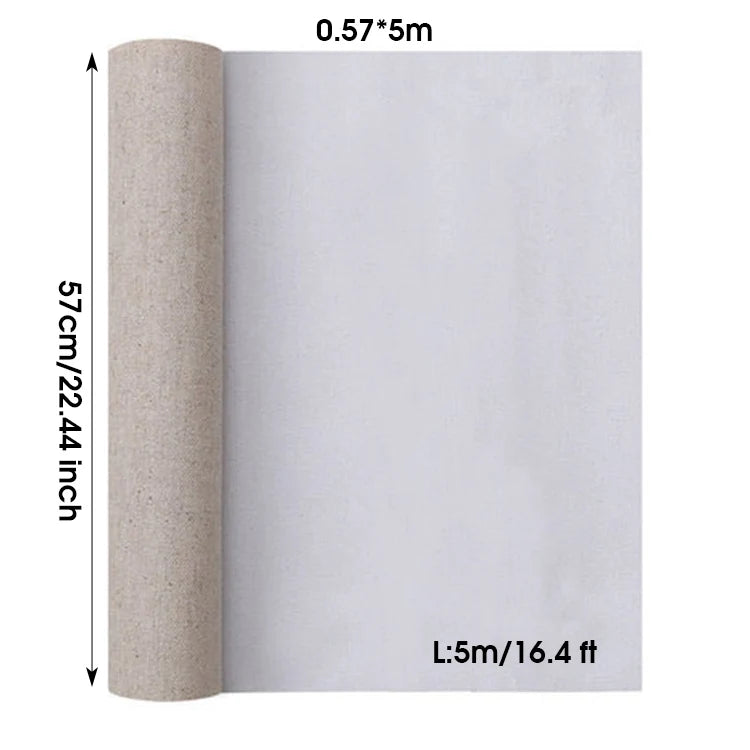A roll of canvas partially unrolled, shown with dimension labels reading 76cm/29.92 inch and 0.