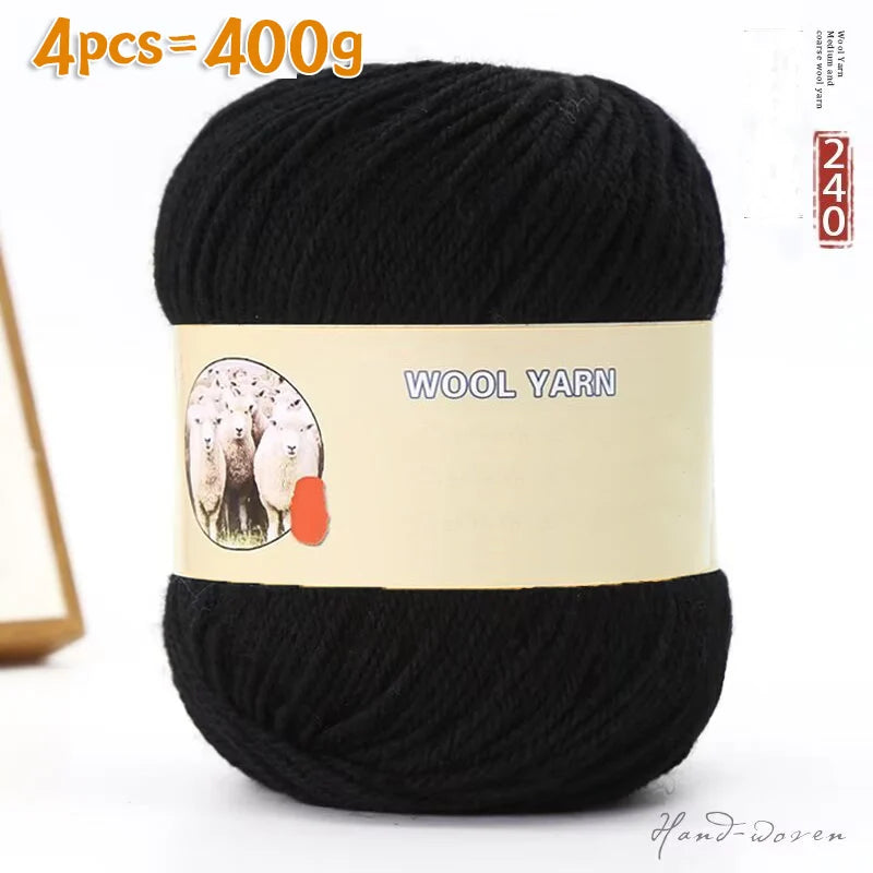 Yarn, Medium-Thick for Hand Knitting Sweaters, Hats, Scarves & Coats