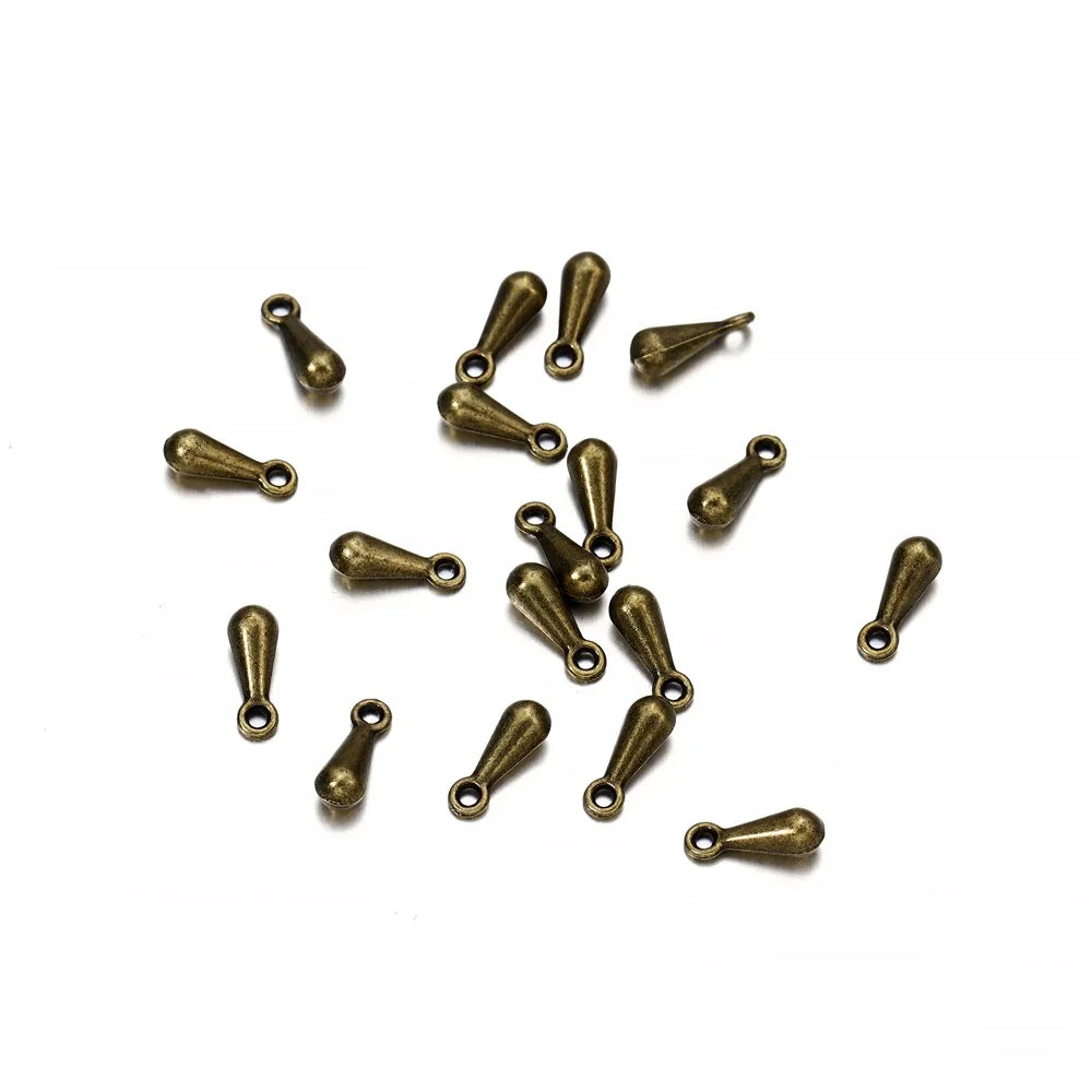 Metal Beads Gold Color Water Drop Pendant End Tail Extender Chain Craft Beads