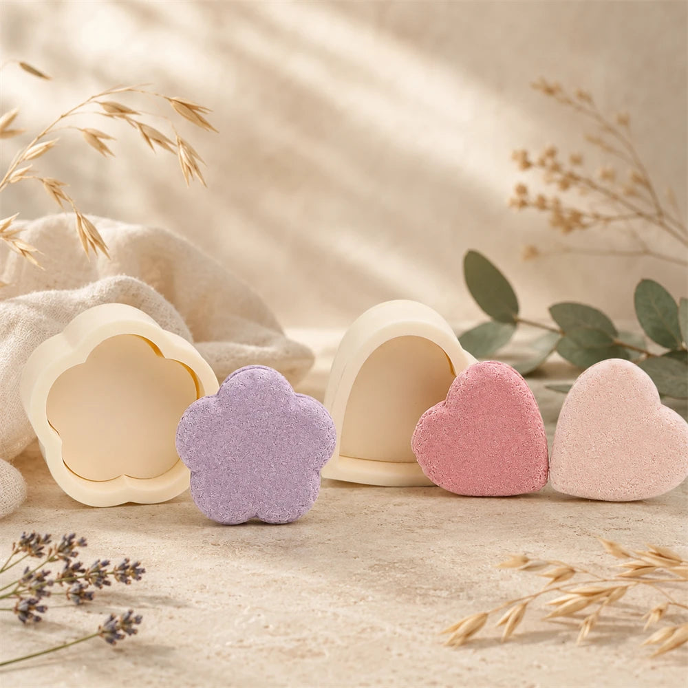 4 Shapes Bath Bomb Mold 3D Heart Flower Round Disc Sphere Shampoo Press Bar Mold DIY Round Ball Shampoo Soap Mold Soap Making