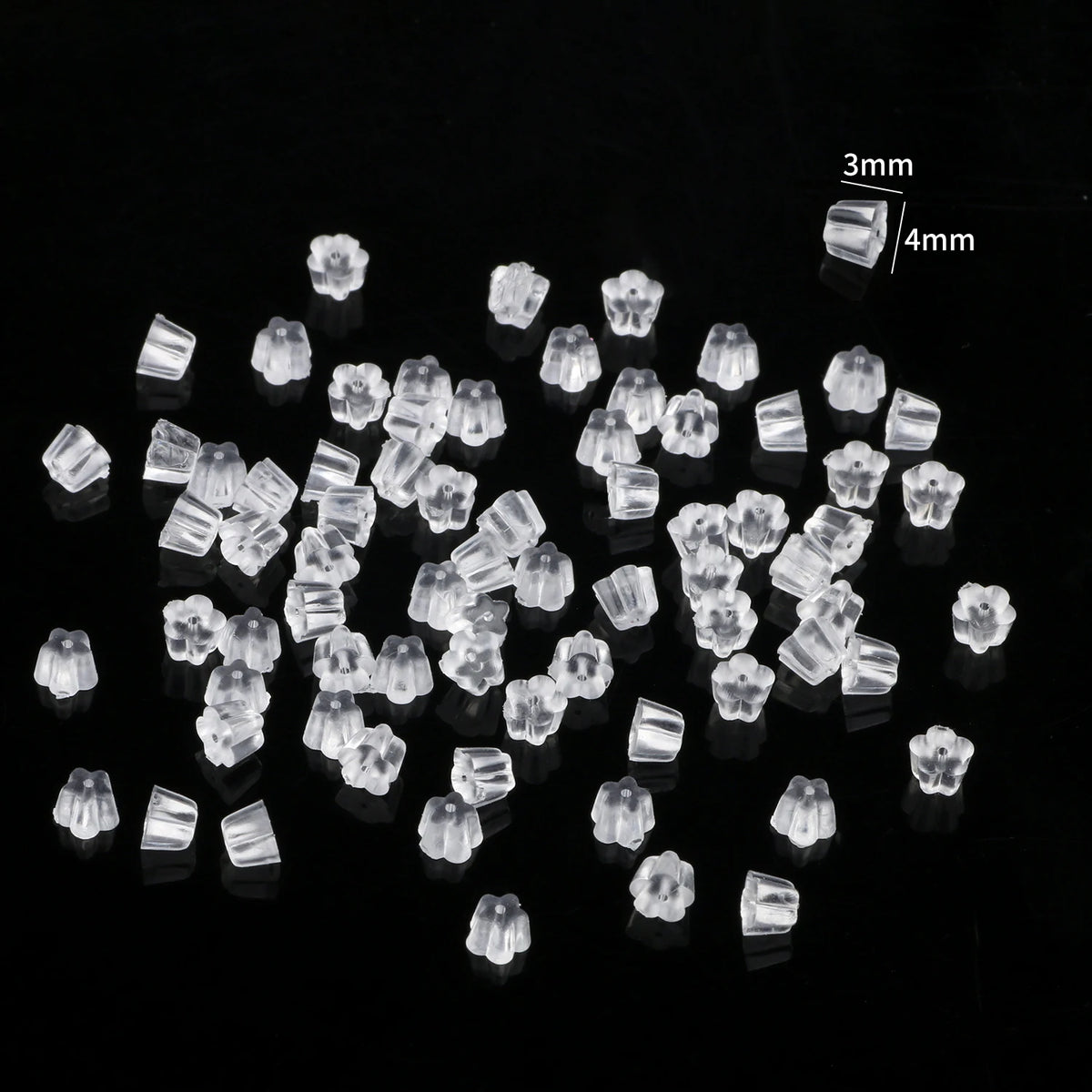Earring Backs Soft Silicone Rubber Bullet Stoppers DIY Jewelry Making