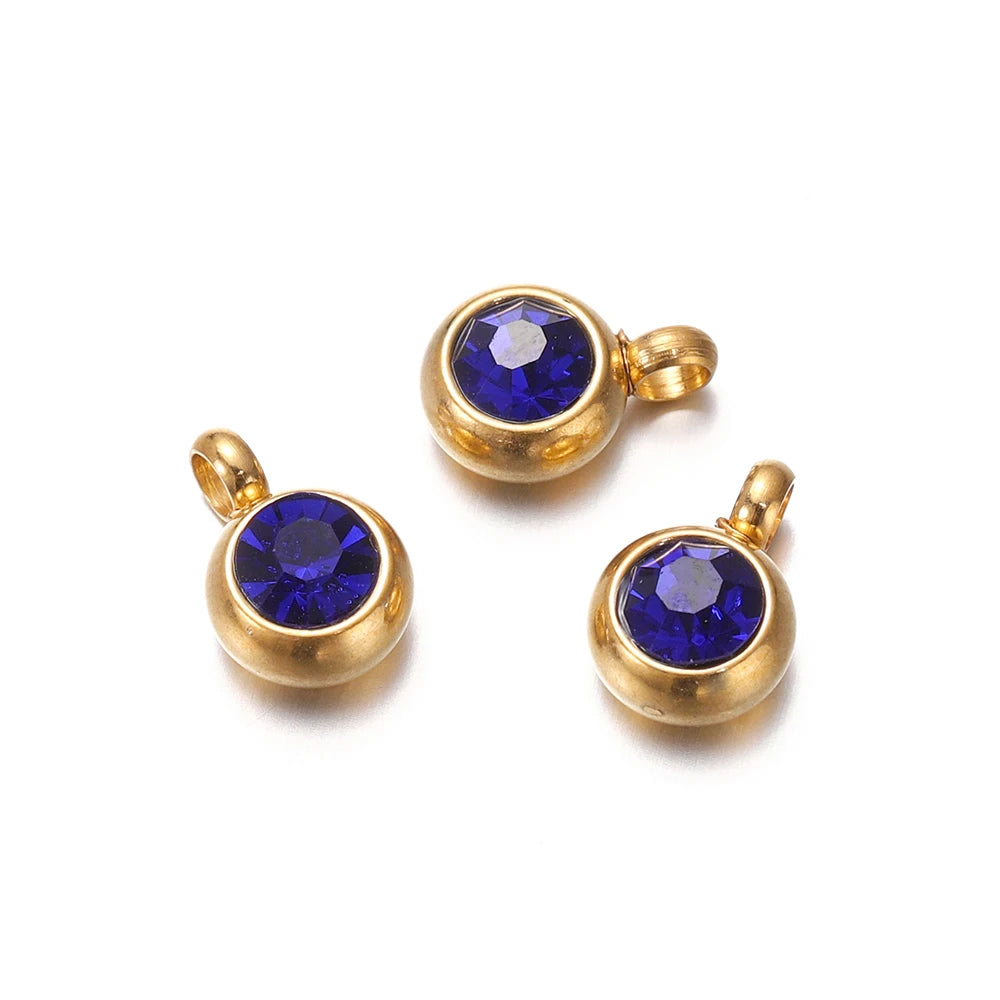 Earring Components Stainless Steel Birthstone Necklace Pendant Craft Supplies