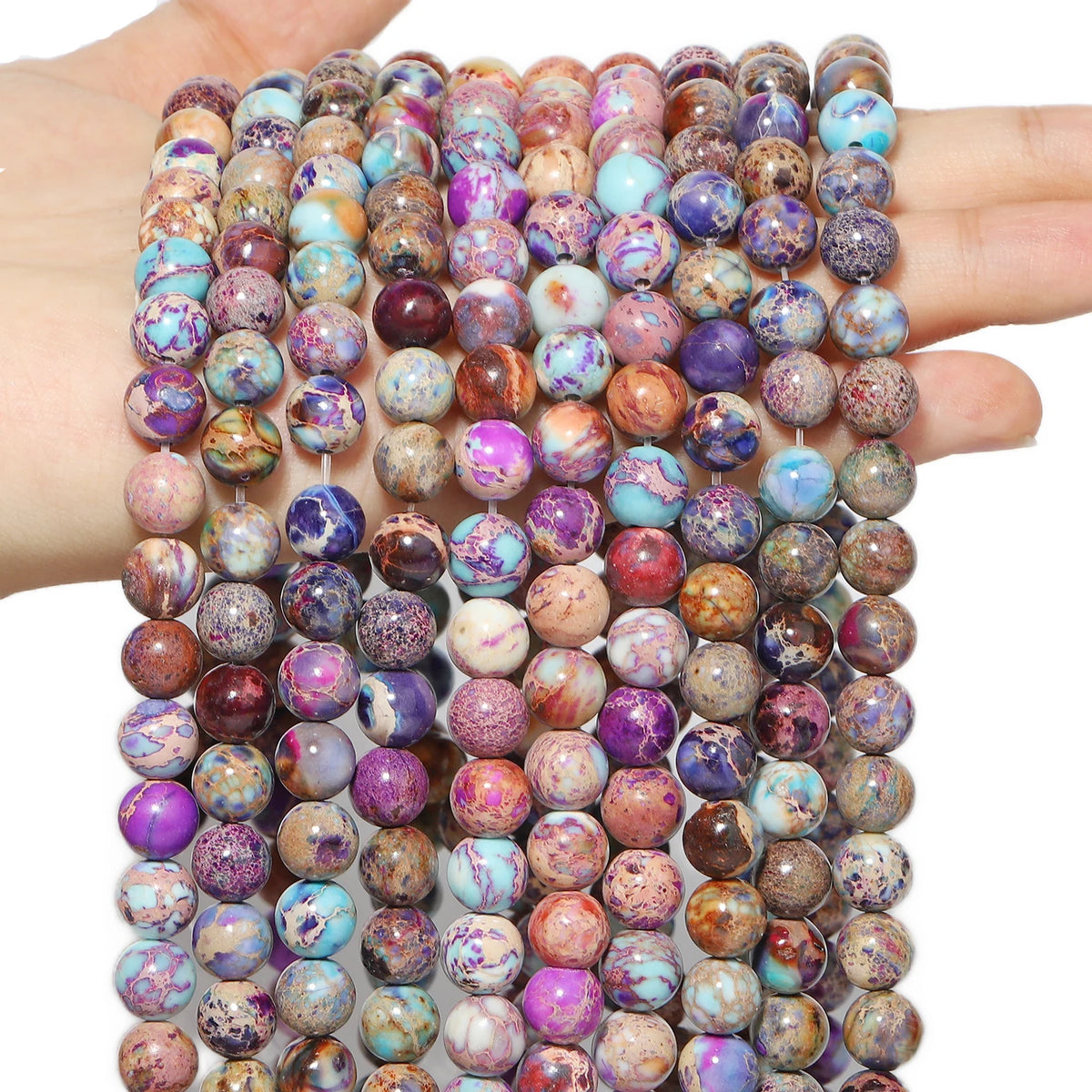 Stone Beads Round Flame-Style Assorted Stone Options for DIY Jewelry Making