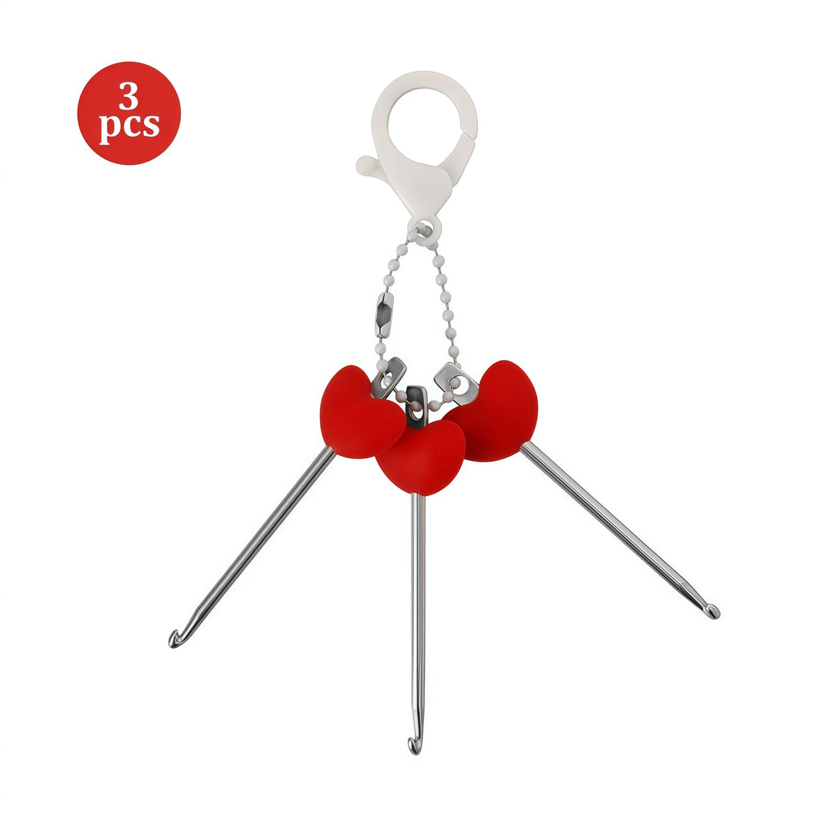 Crochet Hook, Mini Heart Keychain for Portable Needlecraft & Yarn Crafts