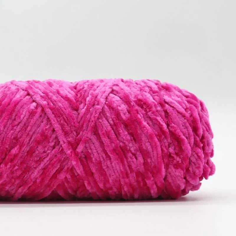 Yarn, Chenille Velvet-Style with Gold Luster for Scarves, Sweaters & Dolls