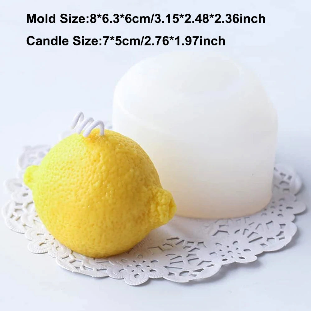 Orange Fruit Candle Mold DIY Strawberry Cake Decor Mold 3D Pumpkin Lemon Scented Candle Plaster Mold Soap Making Home Decor Gift