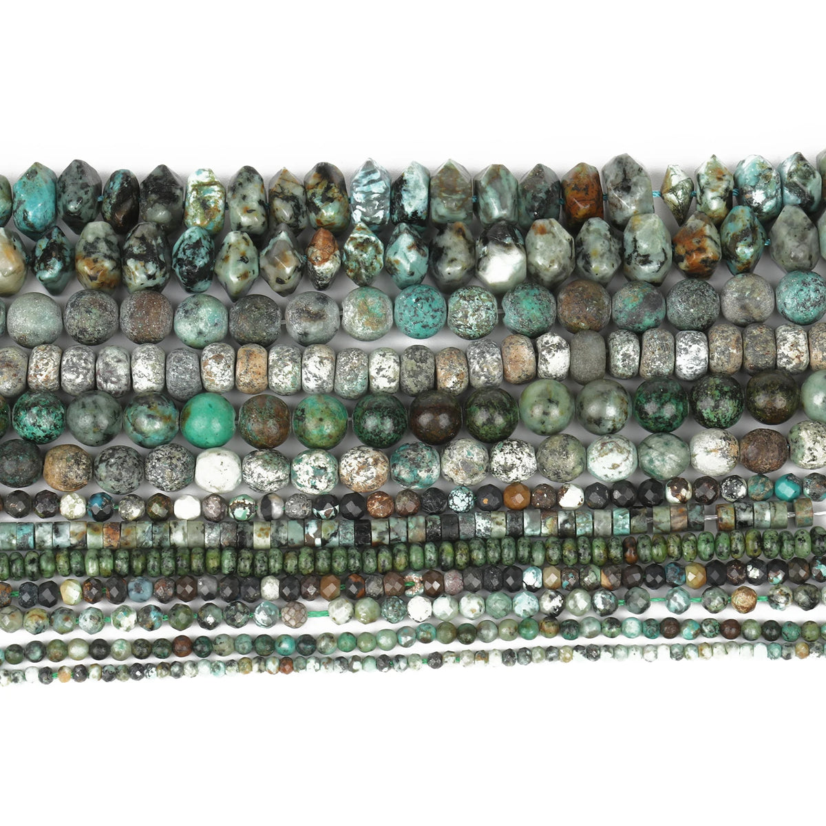 Stone Beads African Turquoise-Style Matte Round Irregular Geometric Craft Beads
