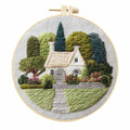 Embroidery Kit, Village Nature Scenery for Beginner Stitching & Home Decor