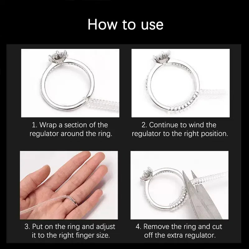 Ring Size Reducers Clear Spiral Jewelry Guards DIY Jewelry Making Craft Supplies