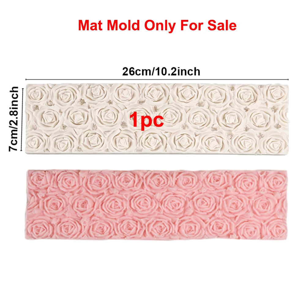 Silicone Embossing Mat for Loaf Soap Mold — Rose, Hexagon & Honeycomb