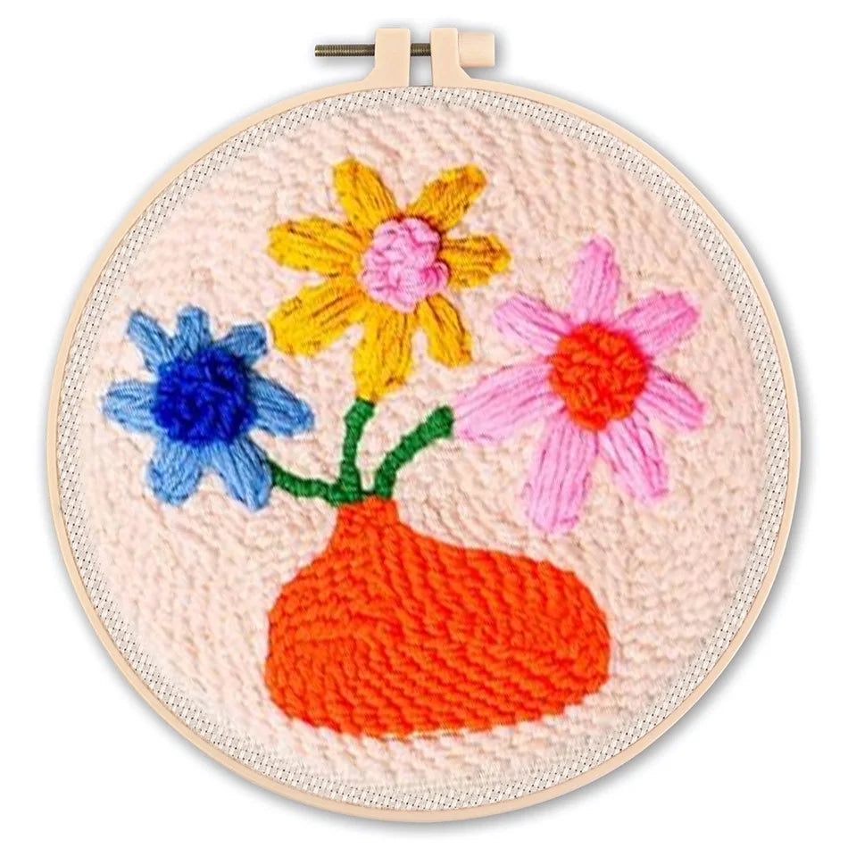 Punch Needle Kit, SDOYUNO Flowers for Beginner Embroidery & Yarn Painting