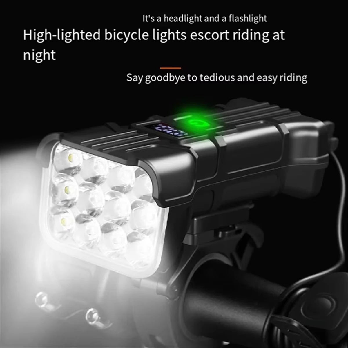 Bicycle Front Rear Light 1800mAh Premium Quality Replacement Accessory