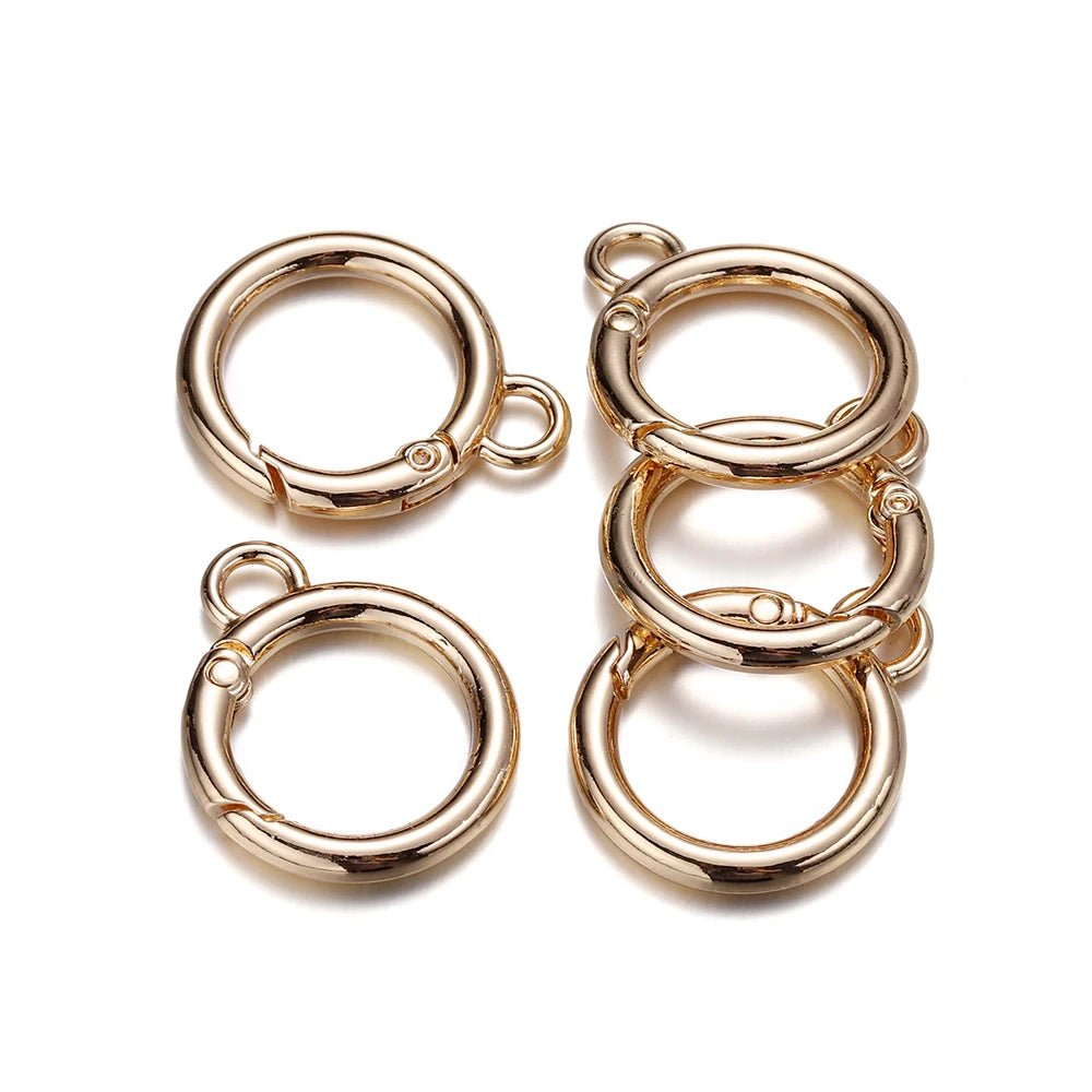 Spring Clasps Metal O-Ring Keychain Hooks DIY Jewelry Making Craft Supplies