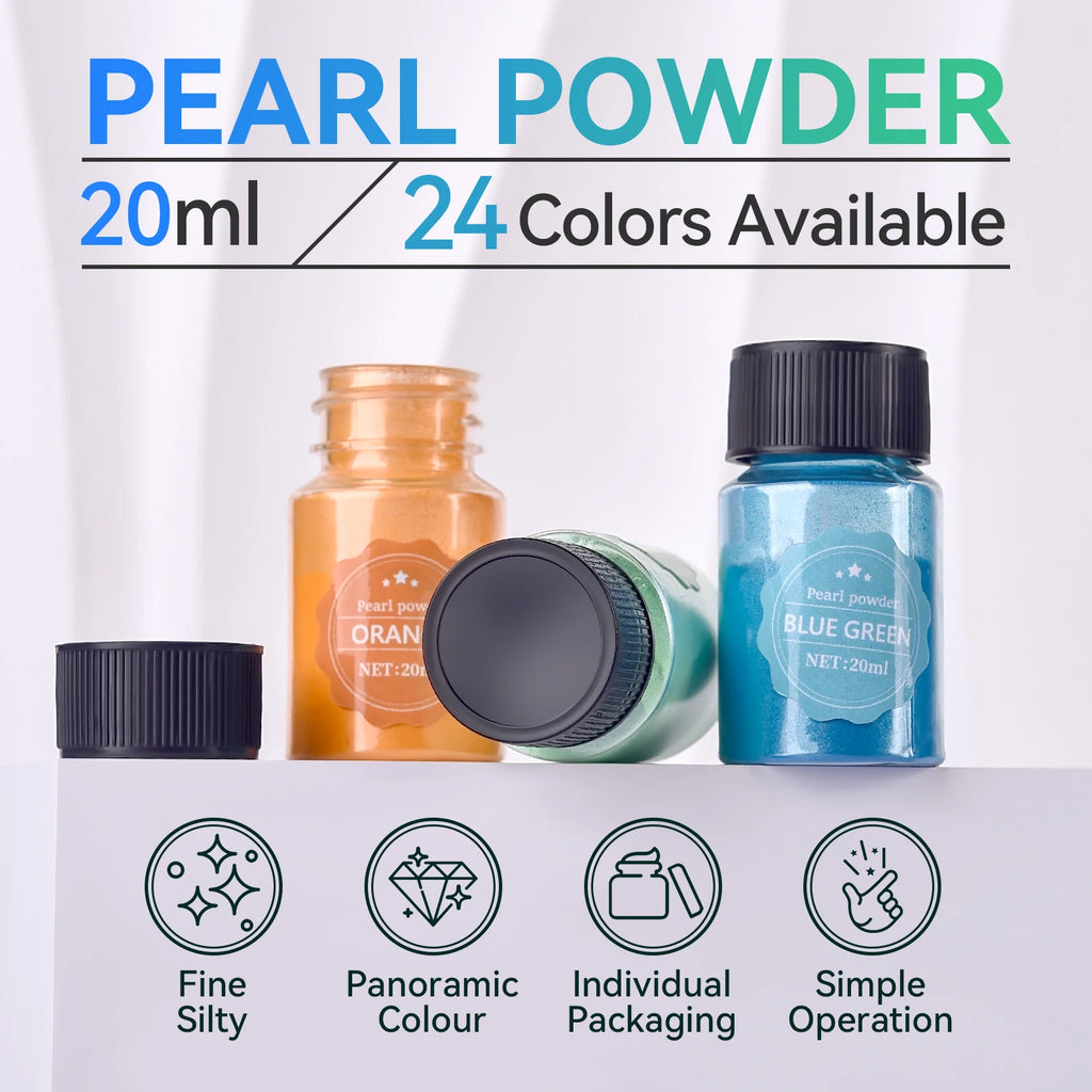 20ml Pearlescent Mica Powder Epoxy Resin Pigment Kits Dye Pearl Pigment Natural Mica Mineral Powder DIY Jewelry Crafts Candle