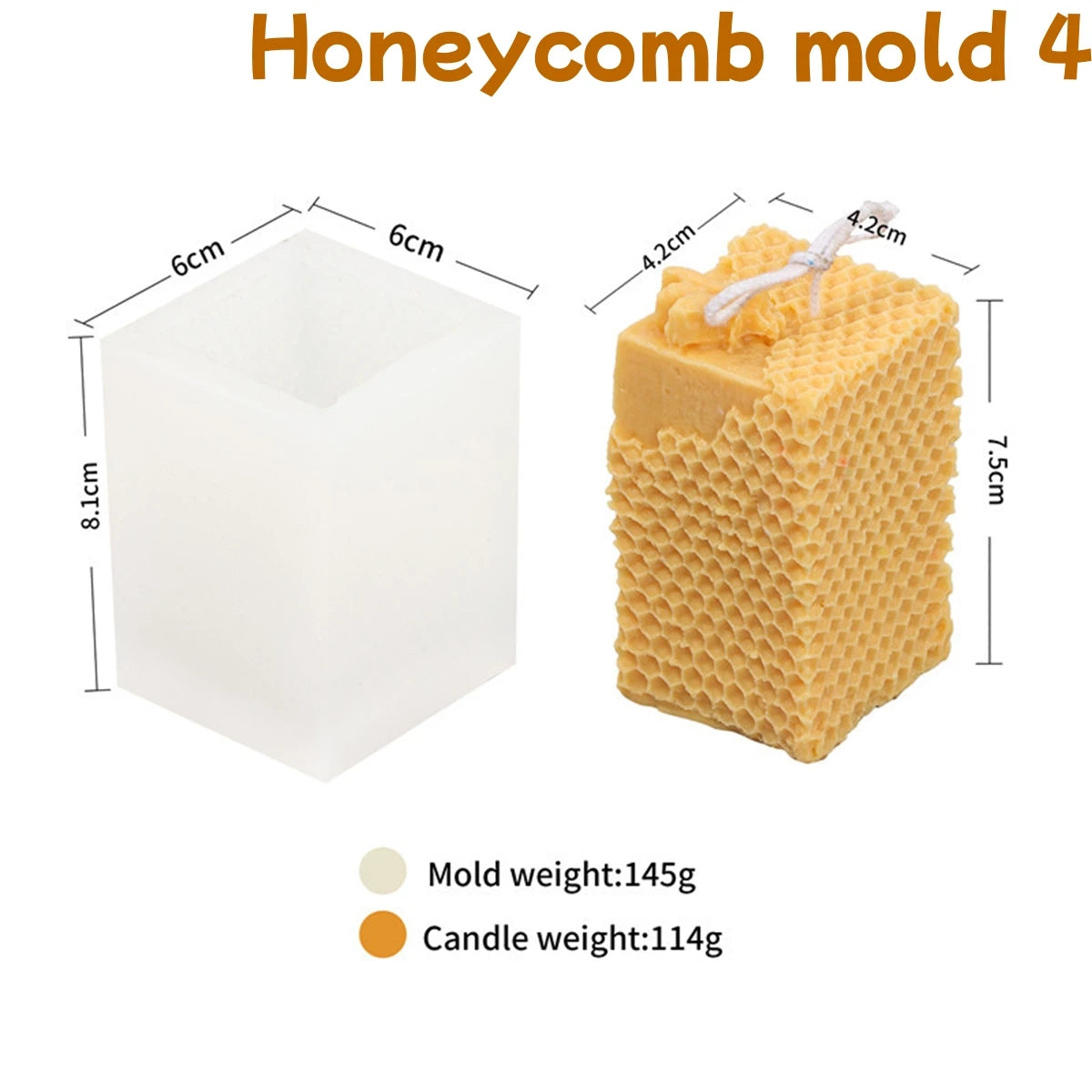 Beehive & Bee Candle Mold - Silicone 3D Honeycomb, 6 Styles