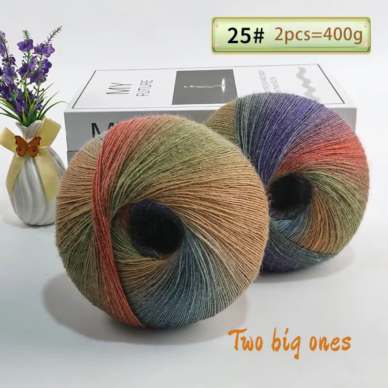 Yarn, Rainbow Gradient for Crochet Shawls, Sweaters, Hats & Flower Crafts