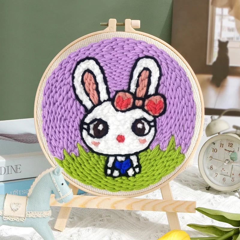 Punch Needle Kit, SDOYUNO Animal Hoop Art for Handmade Home Decor