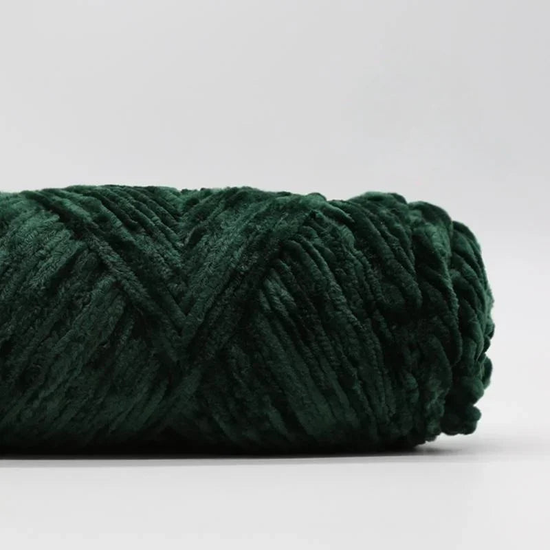 Yarn, Chenille Velvet-Style with Gold Luster for Scarves, Sweaters & Dolls