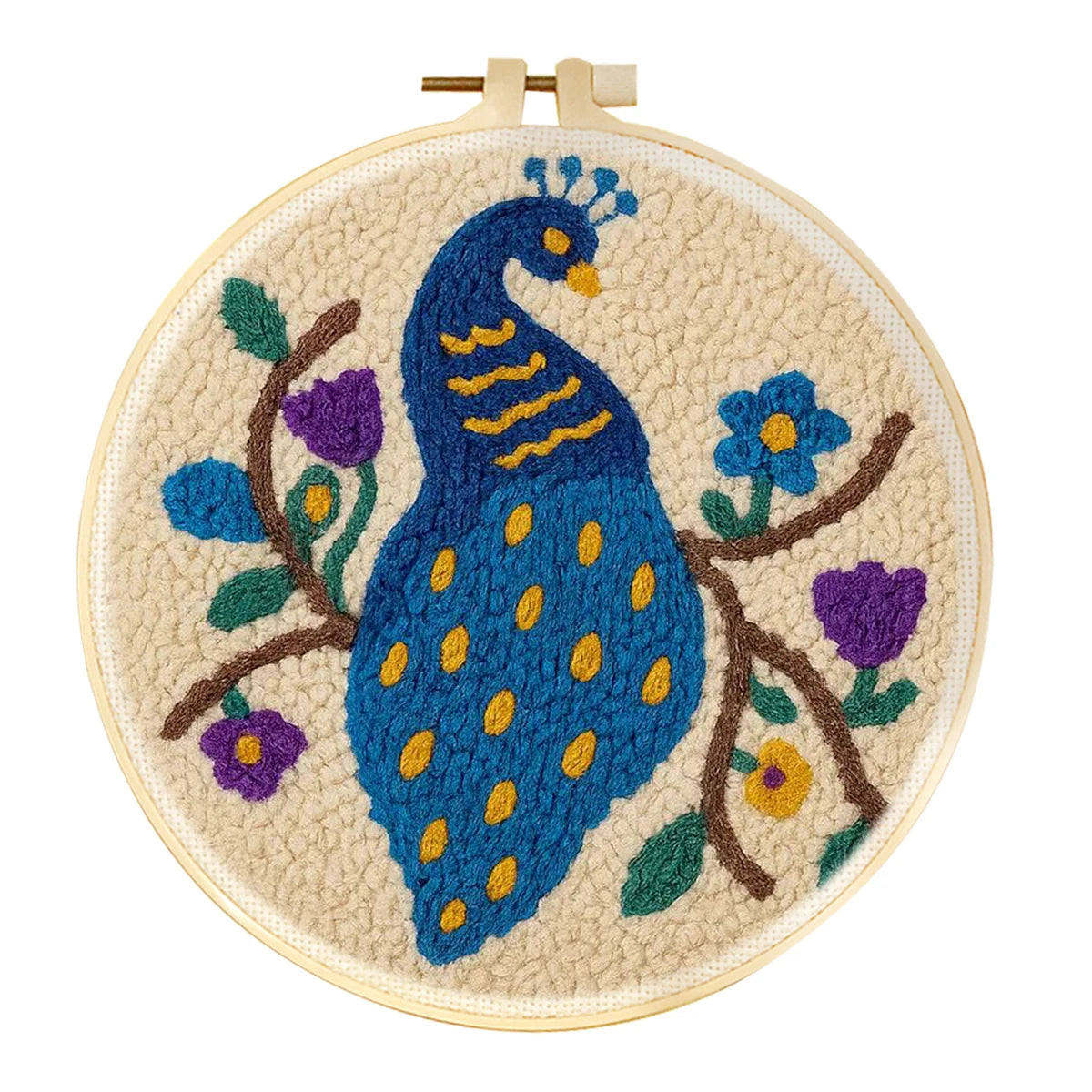 Punch Needle Kit, Cartoon Animals with Hoop for Beginner Yarn Crafts