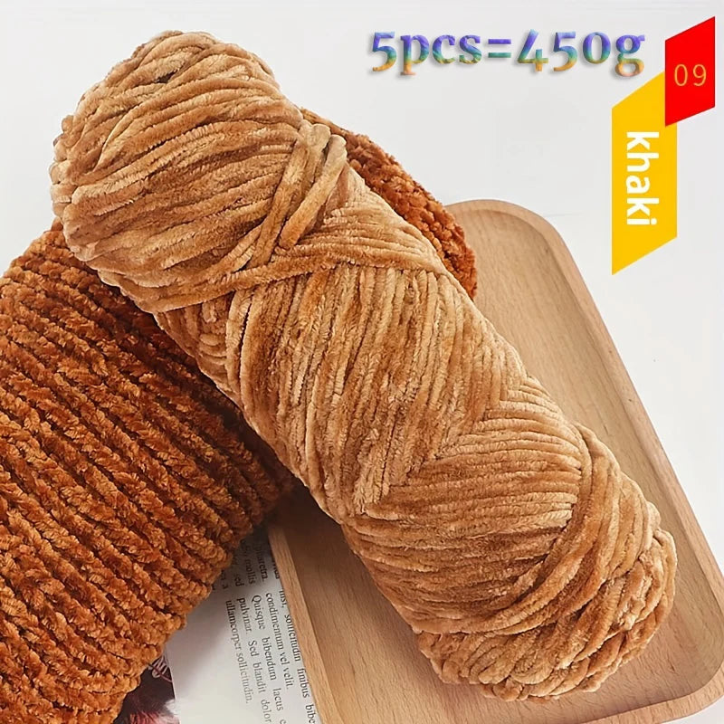 Yarn, Fine Chenille for Sweaters, Scarves, Hats, Rugs & Cushion Crafts