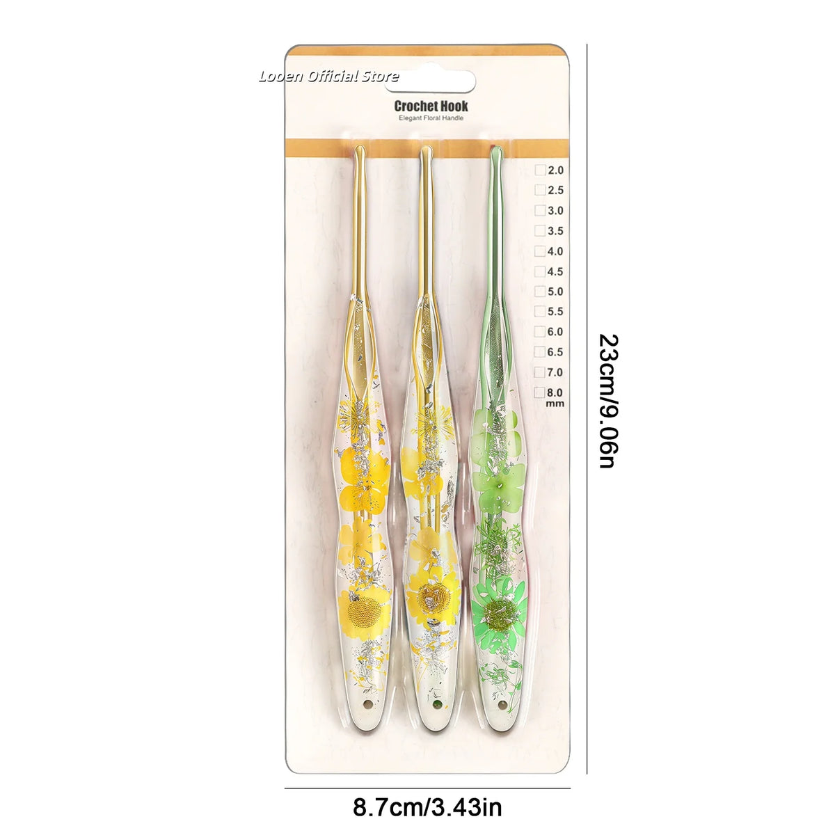 Crochet Hook, Resin Handle & Aluminum Tip for Handmade Yarn Projects