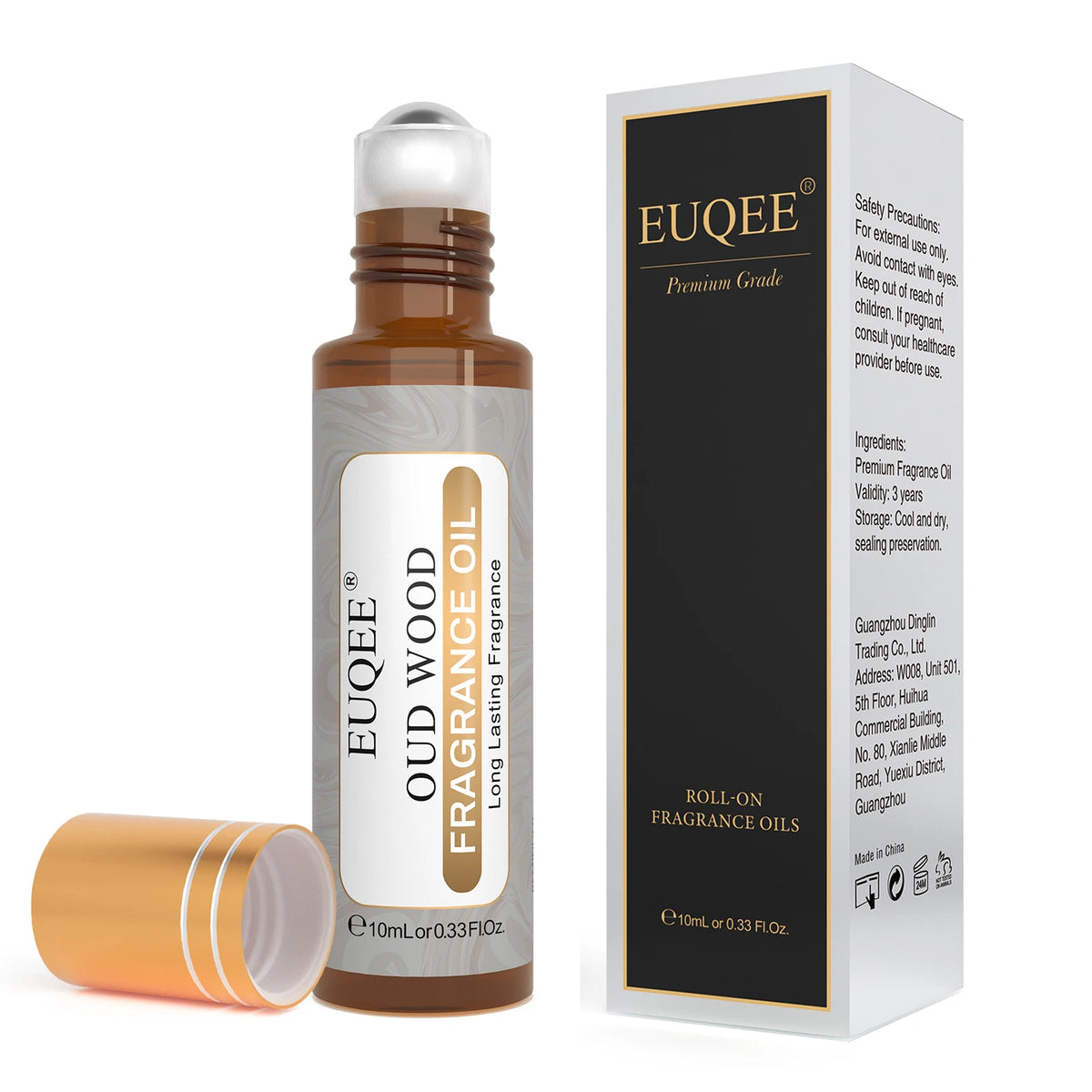 EUQEE Men's Roll-On Fragrance Oil 10ml Alcohol-Free Long-Lasting Cologne Oil