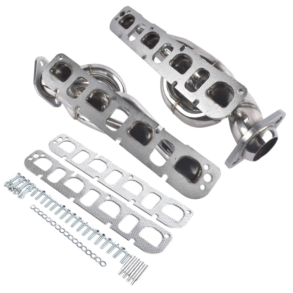 Stainless Steel Shorty Exhaust Headers Kit for 2009-2017 Dodge Ram 1500 5.7L V8 HEMI