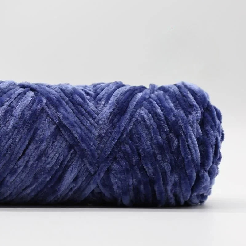 Yarn, Chenille Velvet-Style with Gold Luster for Scarves, Sweaters & Dolls